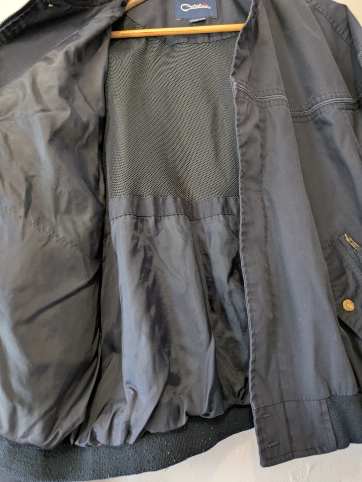 Chaqueta Bomber Harrington Vintage Catalina Azul Oscuro, Para Hombre Grande, Abrigo Universitario Foto 4 de 4