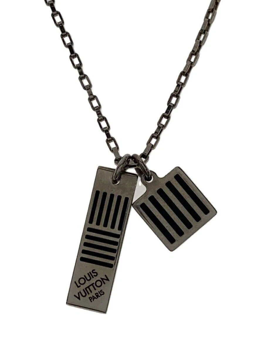 LOUIS VUITTON（LV） Collana LOUIS VUITTON Damier Nera_Damier Ebene_SLV Placcata Uomo SLV Top Usata