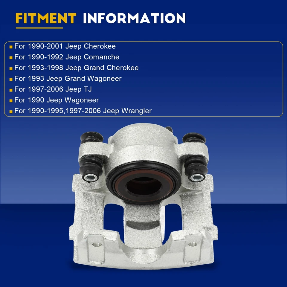 2PCS Brake Front Calipers For 1990-1995,1997-2006 Jeep Wrangler Driver Passenger - Image 3 of 4