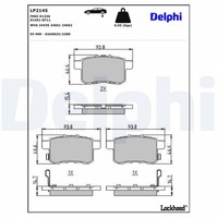 Bremsbelagsatz Scheibenbremse Delphi LP2145 FüR Accord Honda CU CW 8 Tourer CU1