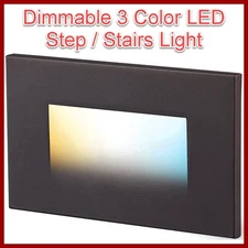 Cloudy Bay LED Step Light Dimmable 120V 3 Color 3K 4K 5K Oil Rubbed Bronze
