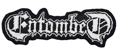 ENTOMBED WHITE LOGO (shaped border) EMBROIDERED PATCH