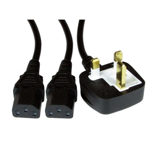 Y Splitter Cable Kettle Lead PC Monitor 
