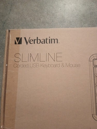 NIB black Verbatim Slimline Corded USB keyboard & Mouse 99202 - Picture 3 of 4