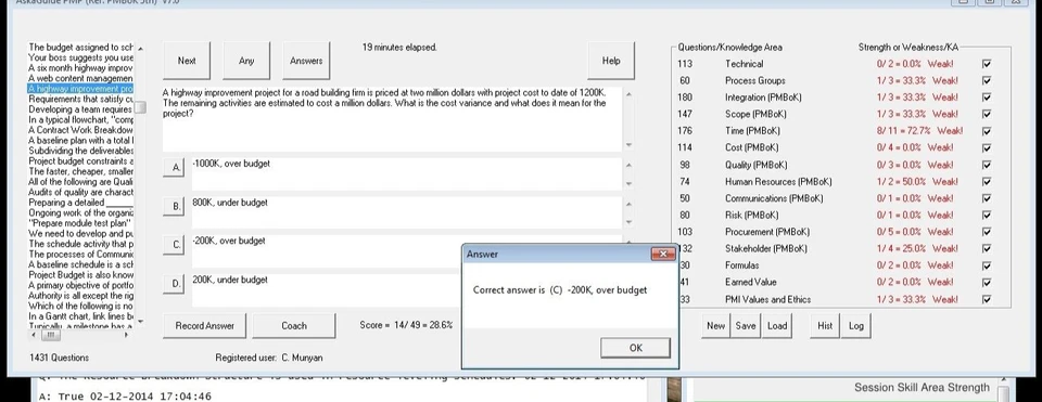 Exam Sim Software for PMP - PMI Project Management Pro, PMBoK question practice. - Image 4 of 4
