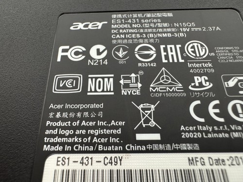 Acer Aspire ES1-431 Series (N15Q5) Bottom Case Base Cover - Afbeelding 3 van 3