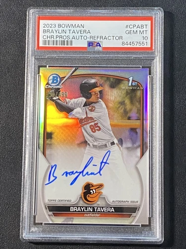 2023 Bowman Chrome BRAYLIN TAVERA 1st REFRACTOR Auto PSA 10 Autograph SP /499