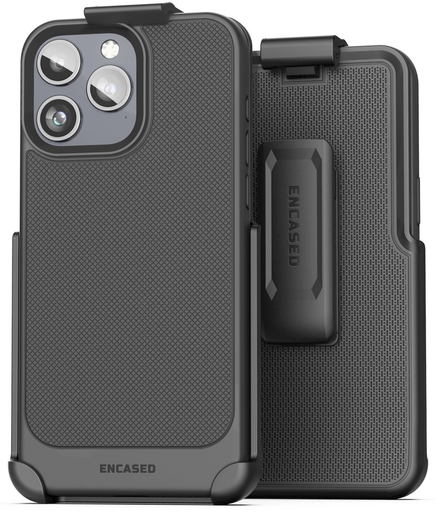 iPhone 15 Pro Max Belt Clip Case, Slim Fit Phone Case with Holster (Black)