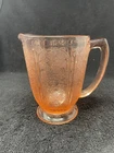 JEANNETTE CHERRY BLOSSOM PINK DEPRESSION GLASS PITCHER 6-3/4 Inches Round Bottom