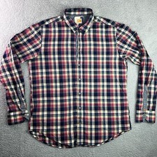 HUGO BOSS ORANGE Cliff Plaid Flip Cuff Long Sleeve Button Front Shirt Size XL