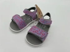 See Kai Run Logan Little Girls' Purple Animal Print Strappy Sandals size 11T