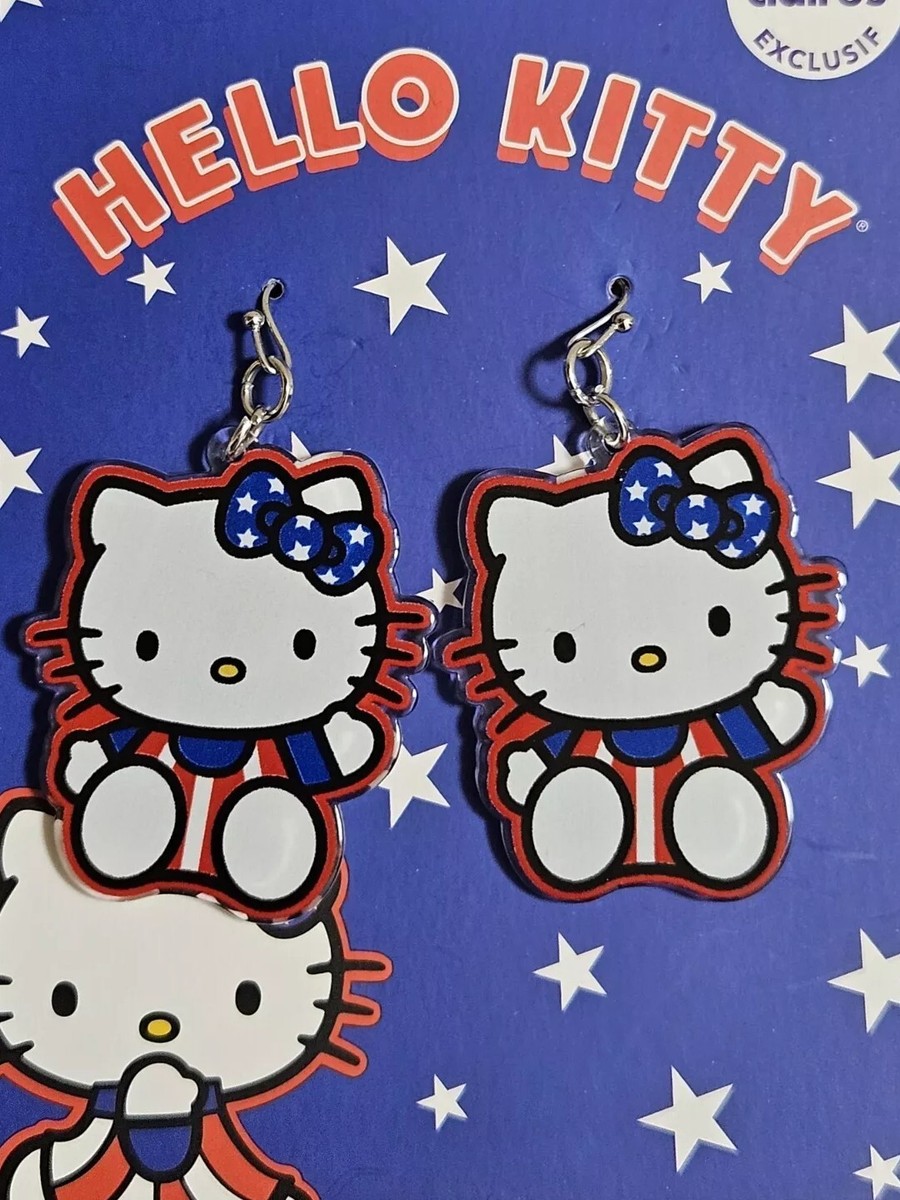 HELLO KITTY SANRIO CLAIRE'S FOURTH OF JULY DANGLE EARRINGS