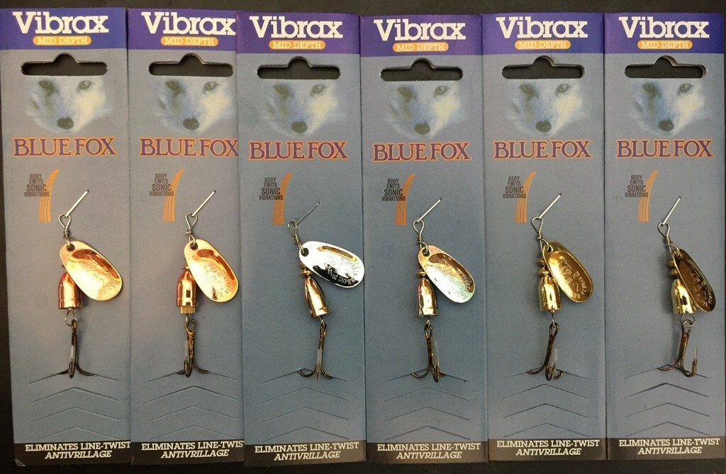 6x Blue Fox Celta Blade Vibrax Spin Size 2 Spinners Lures Bass Trout