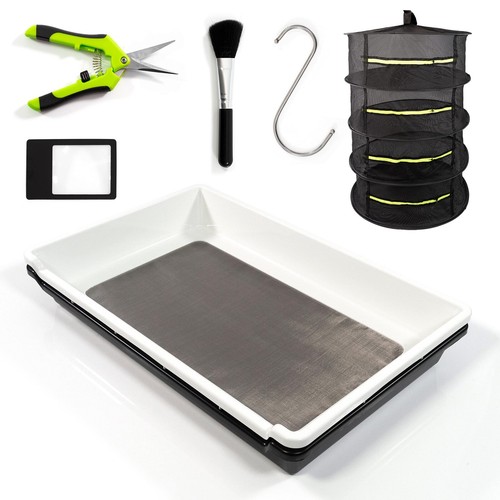 Trim Tray Mit 150 Mikron Sieb - Komplettset Mit Scheren Für Kräuter & Blumen