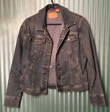 Maurices Womens Blue Denim Stretch Jean Jacket Western Country Trucker Size L