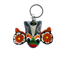 Sri Lankan Handmade Traditional Wooden Devil  Mask Colorfull keychain
