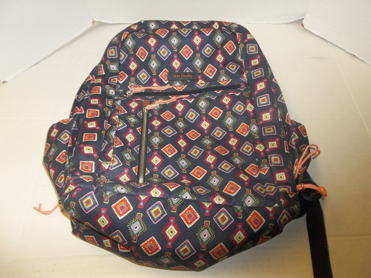 Vera Bradley Colorful Diamond Pattern Backpack VERA BRADLEY Katalina Pink Diamonds Backpack, EXCELLENT  main image 4