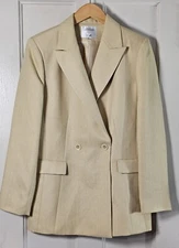 Collections for Le Suit Coat Women Sz. 8 Tan Gold Chevron Corpcore Career Blazer