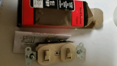 Pass & Seymour - Two Toggle Switches Unit - White - 15 Amp - New NIB lt. ALMOND