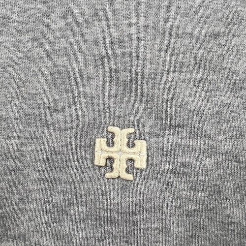 Tory Burch French Terry Chevron Pullover Sudadera con Capucha Para Mujer Talla S Pequeña Gris Claro - Imagen 5 de 15