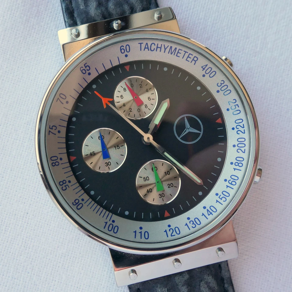 Mercedes Benz clássico aviador piloto piloto corrida piloto relógio esportivo cronógrafo - Imagem 3 de 4