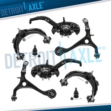 Front Knuckles Hubs Upper Lower Control Arms for 2003 - 2007 Honda Accord 2.4L