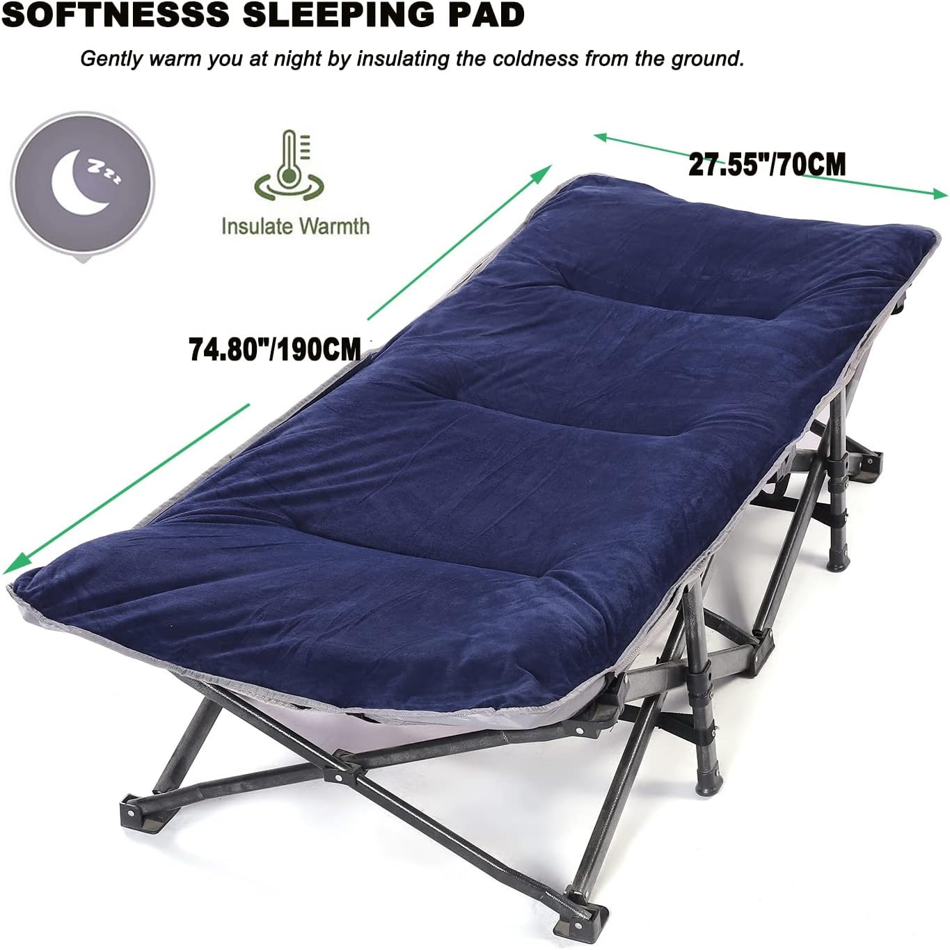 Colchoneta para dormir gruesa para acampar, microfibra soave y cómoda foto 3