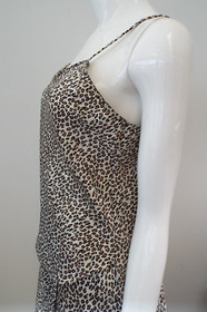 Vintage Wondermaid Leopard Print Half Slip & Camisole Set Lingerie MEDIUM Black