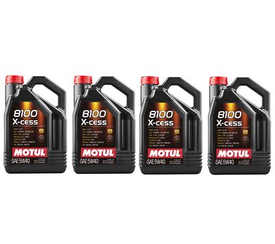 Motul 8100 X-CESS 5W40 - 20 Liters - Fully Synthetic Engine Motor Oil (4 x 5L)
