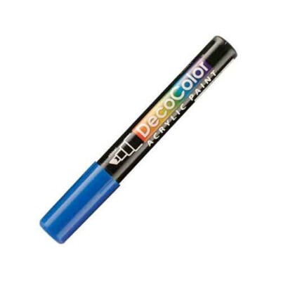 Marvy Uchida DecoColor Acrylic Paint Marker Blue Chisel Point Art Office School