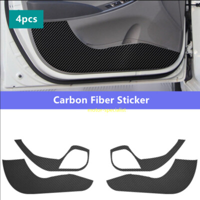 Carbon Fiber Sticker Door Anti Kick Pad Panel trim For Hyundai Accent 2012-2017 