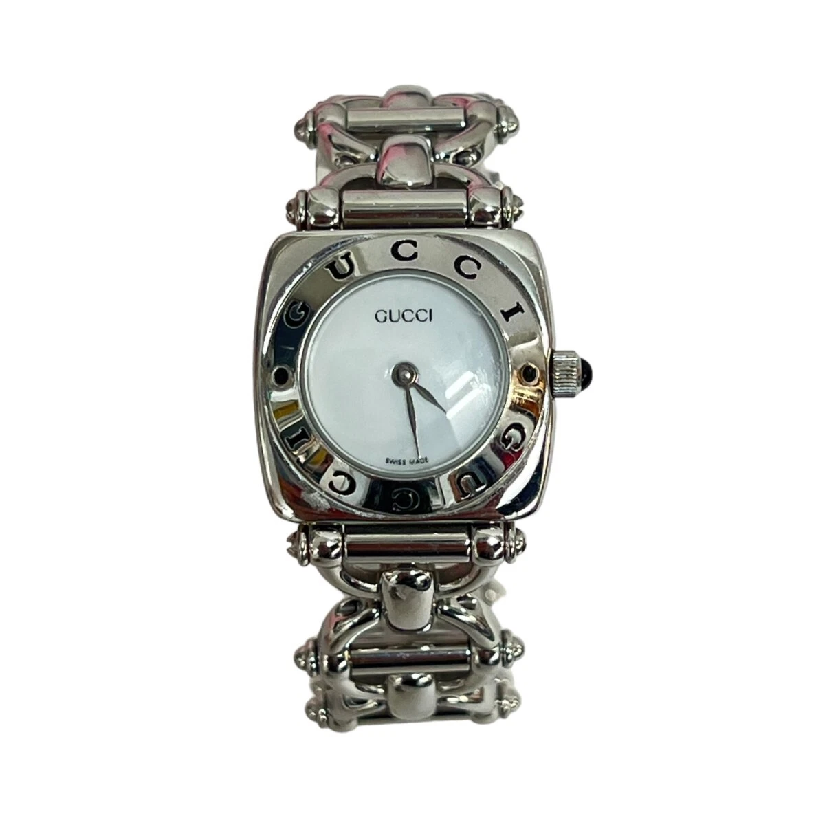 Montre GUCCI Horse Bit 6400L d'occasion en argent revue du Japon