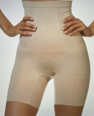 Spanx SS1915 Hi-Waisted Mid Thigh Shaping Short, NATURAL, Size XL