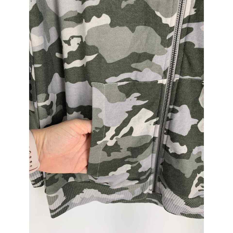 Chaser Zip Up Camo Jacket Hoodie Womens Large New Grey Green Hooded | eBay