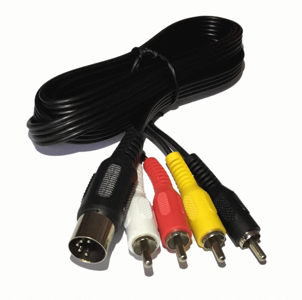 Commodore Cable Audio Video TV RCA 1.5m for C64 C128 800XL 65XE