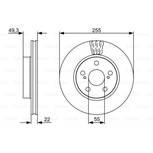 Bosch 2X Bremsscheibe Vorne 255 BelüFtet FüR Toyota Prius Liftback _W2_-image