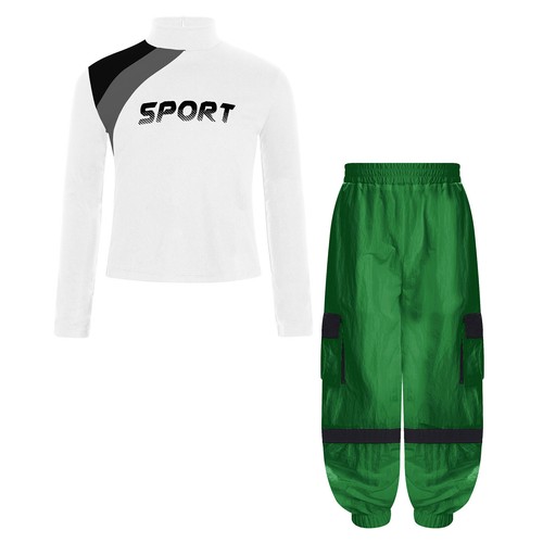 Girls Set Mock Neck Outfits Running Tracksuit Moisture-Wicking Sweatsuit Sports - Picture 31 of 68