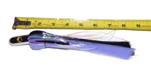 Fishing Lure Ilander Style 8" Trolling Tuna Wahoo Marlin Mahi Iland Purple Black