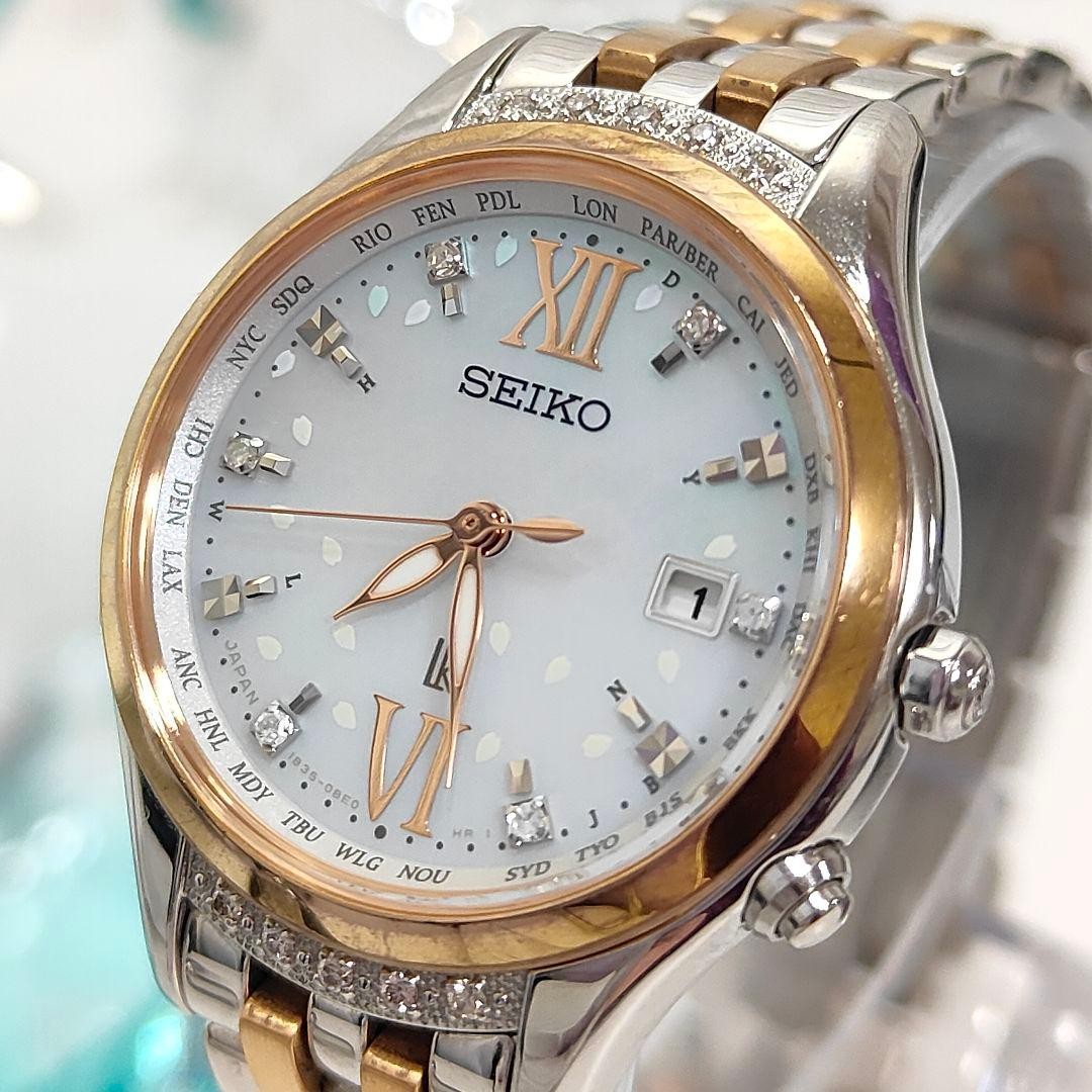 SEIKO LUKIA SAKURA 電波ソーラー シェル文字盤 SSVV058 Seiko LUKIA Sakura Blooming Solar Watch SSVV058 Limited Edition