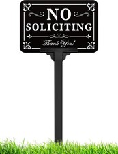 Multiwins No Soliciting Sign for House with 12 x 8 inches, Rectangle-White