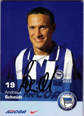 Original Autogramm Andreas Schmidt Hertha BSC /// Autogramm Autograph sig 304423
