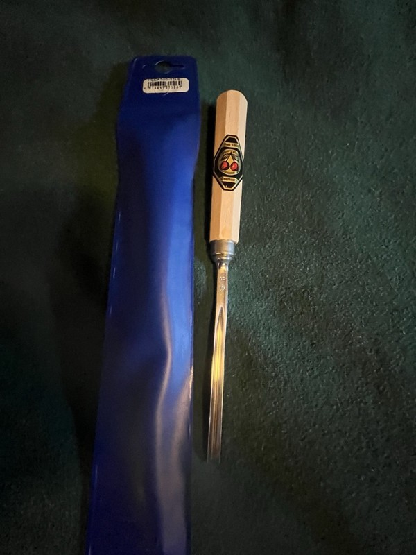 Two Cherries V Shaped 3141-06 Bevel Edge Wood Chisel, Steel Blade, Wood Handle