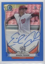 2014 Bowman Draft Chrome Pick Blue Refractor 85/150 Erick Fedde #BCA-EF Auto 1u4