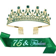 75th Birthday Sash and Tiara Kit 75 Fabulous Birthday Sash Tiara for Happy 75...
