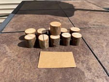 12Pcs Mini Wood Place Card Holders and 24Pcs Kraft Place Cards Rustic Table Num