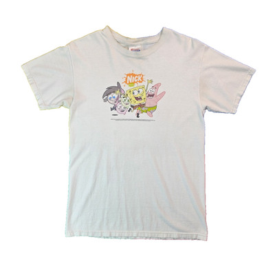 Nickelodeon Vintage Y2K 2006 Spongebob Fairly Odd Parents Promo T Shirt Mens S