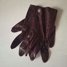 Etienne Aigner Women  s Sz 6.5 Vtg Leather Gloves Oxblood Red Made In Italy
