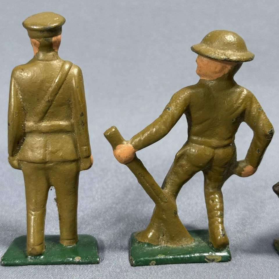 Vintage Barclay Manoil WWI Lot of 5 Metal Toy Soldier Cast Lead Army Figures - Image 3 of 4