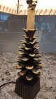 Rustic Pinecone Iron 24" Camp Lamp Burlap Shade — photo 2