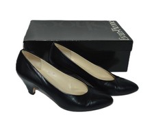 EVAN PICONE Supreme Soft Calf Black PUMP SHOES 4.5 Medium Made In Italy